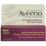 AVEENO Active Naturals 1% Hydrocortisone Anti-Itch Cream 1 oz (Pack of 3)