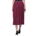 thumbnail image 5 of Rayon Womens Skirts Gauze High Waist Skirt for Women Solid Midi Skirt for Ladies Long Knee Length Girls Fashion Online By Oussum, 5 of 6