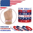 thumbnail image 4 of 24 pulseras de silicona con la bandera estadounidense, pulseras patrióticas para fiestas del Día de los Veteranos de EE. UU., regalos escolares, suministros para fiestas, accesorios para, 4 of 6