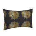 thumbnail image 2 of Binfone Gold Mandala Standard Size Pillowcase, Long Staple Pure Cotton Envelope Closure Pillow Cover (Pillow core not included),16"x24", 2 of 7