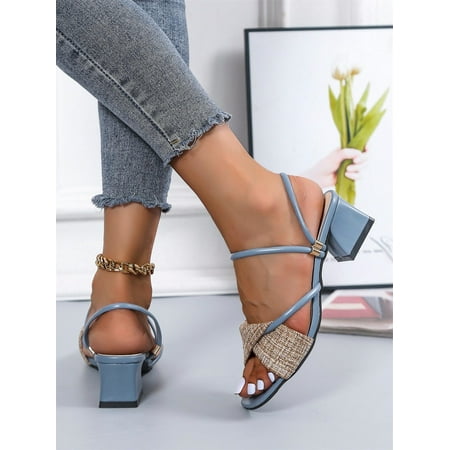 

Women s Chunky Heeled Sandals Blue EUR36(6)