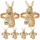 thumbnail image 2 of Servilleteros decorativos con forma de conejo, soportes de anillos para servilletas, conejo de Pascua, 6 uds., 2 of 5