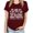 Red, variant on Fesfesfes Layering Shirts for Women Women Letter Printed Short Sleeved Top Shirt for Women S(US:4)