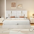 thumbnail image 2 of Churanty Queen Size Upholstered Platform Bed with Hydraulic Storage System,Wood Grounded Bed Frame with Headboard,Beige, 2 of 9
