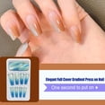 thumbnail image 3 of 1 Juego de uñas con punta francesa, uñas artificiales con degradado, calcomanías desmontables, regalos de bailarina, Kit de manicura para Arte de uñas tipo 5, gelatina 24 piezas Pegamento 2g Vogacara CE011628-05, 3 of 6