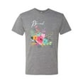 thumbnail image 2 of Wild Bobby, Cute Hearts and Flowers Blessed, Inspirational/Christian, Men Premium Tri Blend Tee, Premium Heather, Medium, 2 of 3