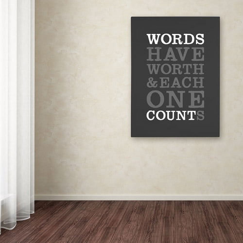 Trademark Fine Art "Words Worth" Canvas Art by Megan Romo