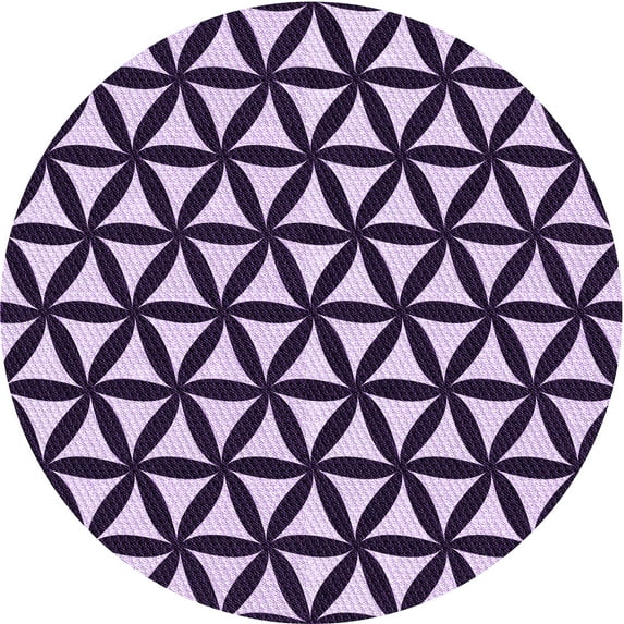 Ahgly Company Machine Washable Indoor Round Transitional Blush Pink Area Rugs, 4' Round