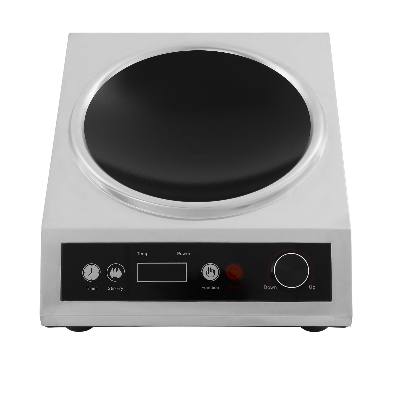 Heavy‑Duty 1800W Concave Surface Induction Cooktop – Portable Countertop Burner with 10 Power & Temp Levels, 1–24h Timer, Rapid Stir‑Fry Mode, Smart Safety Protection for RV, Small Kitchen & Dorm