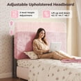 thumbnail image 4 of Patbrela Princess Headboard Full Size, Upholstered Plush Headboard, 42.1" to 46.1" Adjustable Height, Pink, 4 of 10
