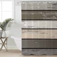 thumbnail image 5 of Retro Dark Grey Stripe Shower Curtain, 66" x 72", Peeling Paint Effect Texture Waterproof Bathroom Curtain Washable Shower Curtain Set with 12 Hooks, 5 of 6