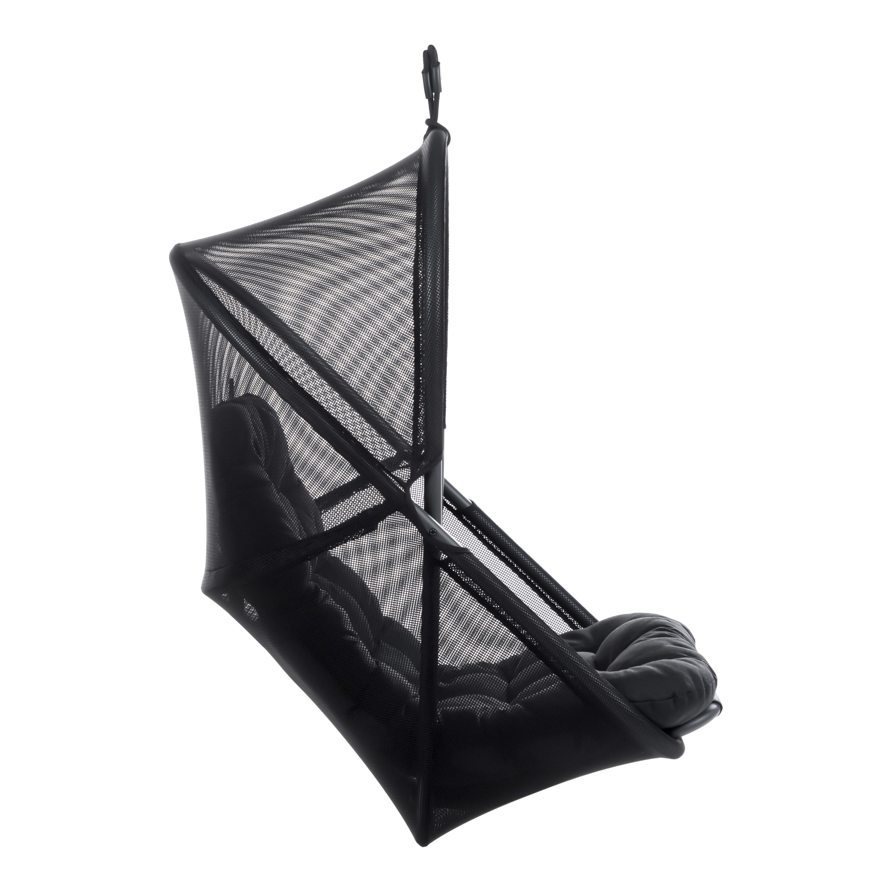 Furniture of America Drift UV-Resistant Patio Foldable Swing Chair with Stand, Black