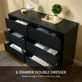 thumbnail image 6 of CHITOOMA Wood Dressers for Bedroom 6 Drawer, 47.2" Adult Horizontal Dresser with Large Drawer, Storage Cabinet Chest of Drawer for Living Room, Hallway, Black, 6 of 8