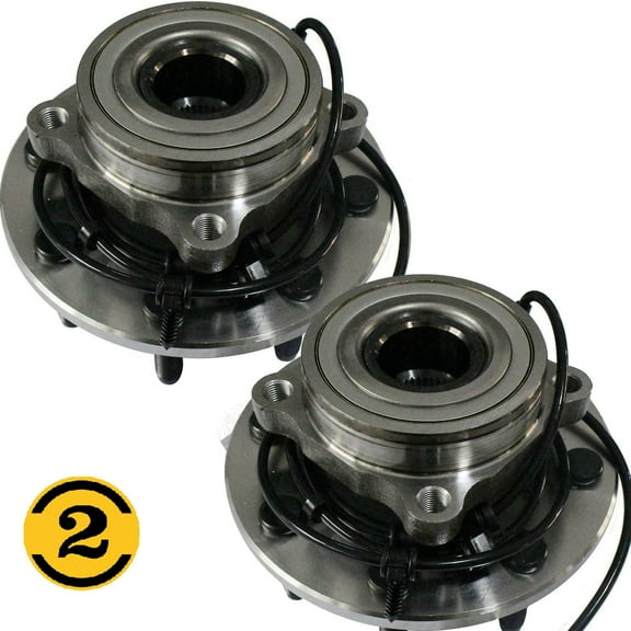 MotorbyMotor (4WD) Front Wheel Bearings Hub Assembly Fit 2000 2001 2002 Dodge Ram 2500, 2000-2002 Dodge Ram 3500 Hub Bearing (2 Pack) w/ABS 8 Lugs, 4x4, Repalce 515063