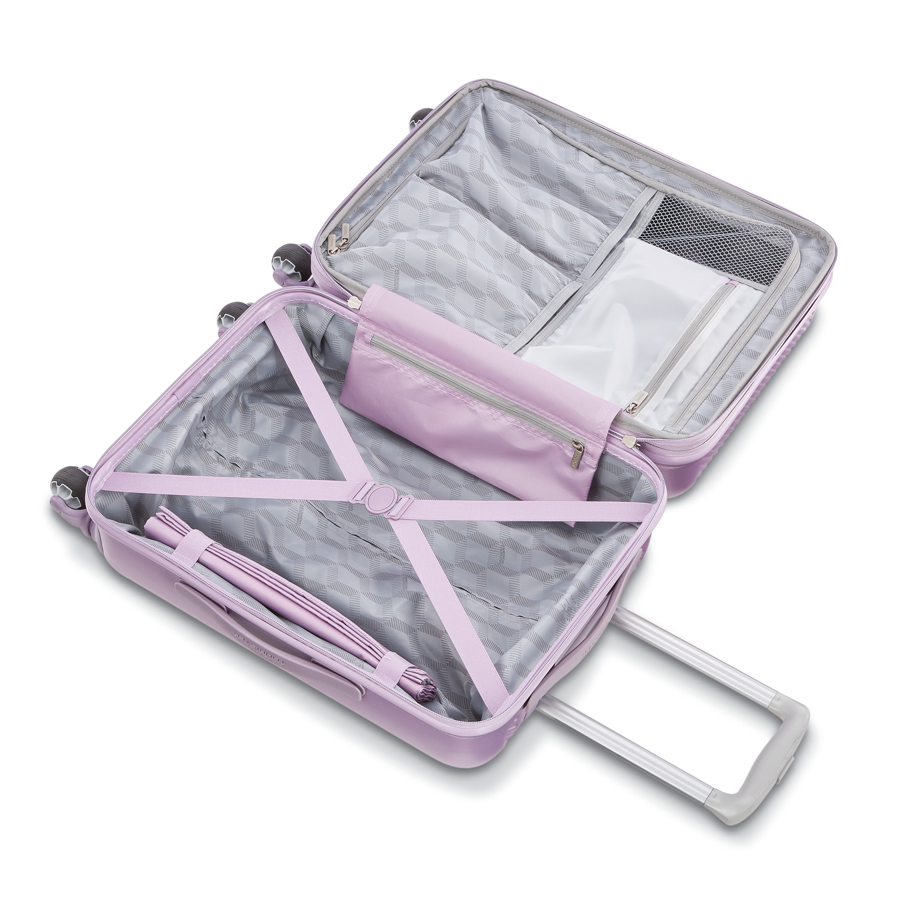(3 pack) American Tourister Ikon 20" Hardside Spinner Luggage, Purple