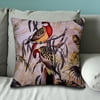Throw Pillow Cover - 1 Piece Decorative Birds Printed Design Cushion Case for Home Decor Sofa Couch Chair Bed Patio Living Room Bedroom Car Office - 18x18 Inches