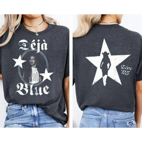 Déjà Blue Cowboy Carter Men's And Women's Graphic Tee 100% Cotton by TBun, Full Sizes S-5XL