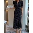 thumbnail image 2 of Women'S Maxi Dress Short Sleeves Wrap V Neck Long Dresses Black S, 2 of 9