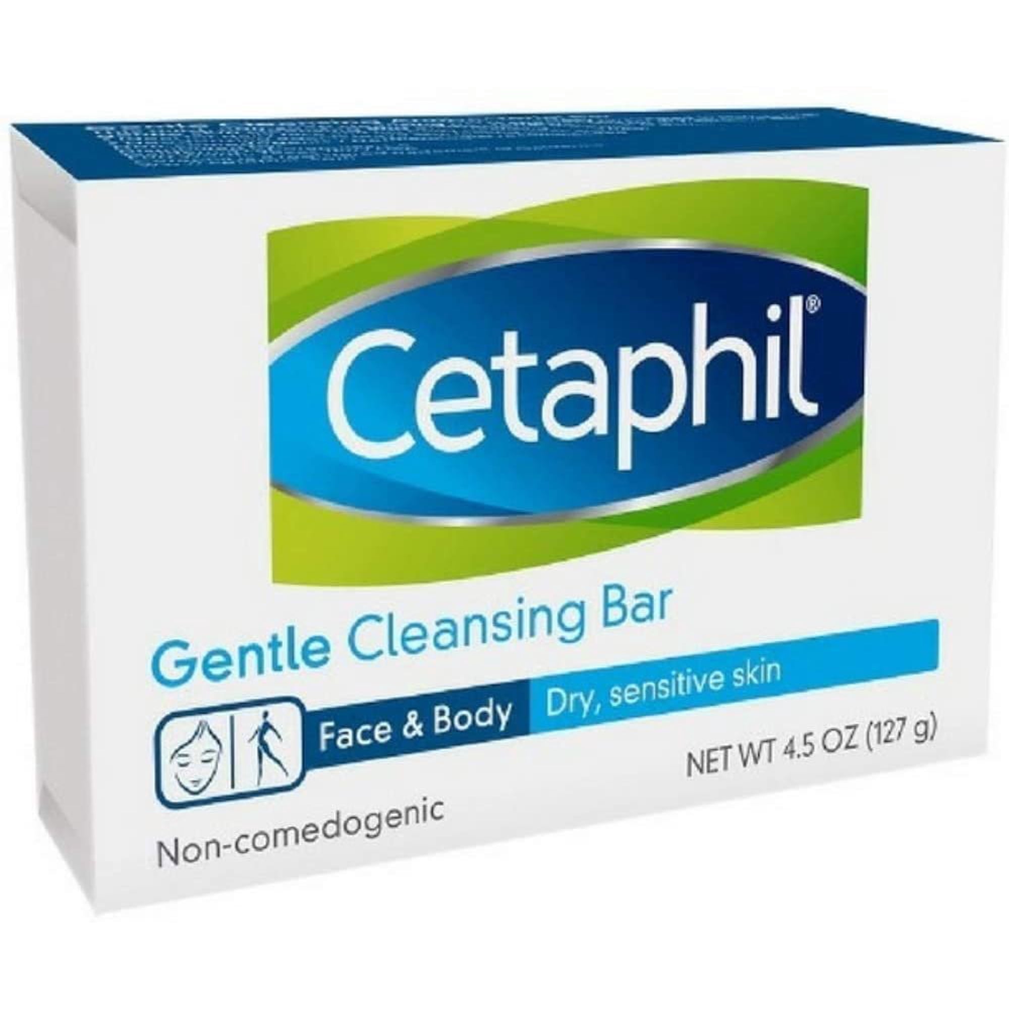 Cetaphil Gentle Cleansing Bar for Dry/Sensitive Skin 4.50 oz (Pack of 6)