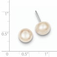 thumbnail image 3 of Sterling Silver 9-10mm Peach Freshwater Cultured Pearl Button Earrings, 3 of 3