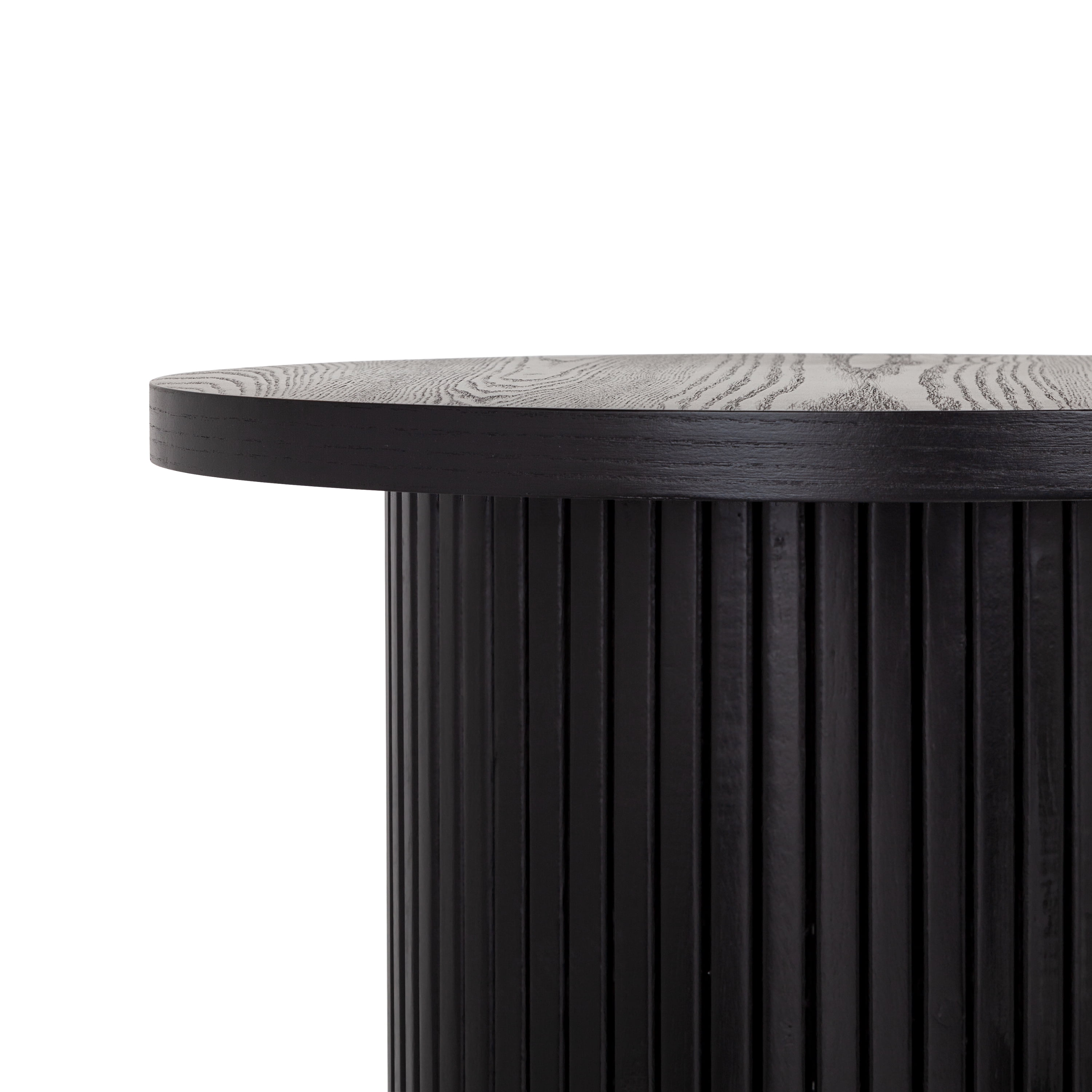 SHYFOY Round Solid Wood End Table Black Pedestal Side Table Living Room Furniture Accent End Table,Full Assembled