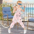 thumbnail image 4 of Girls' Jumpsuits Rompers Summer Casual Sleeveless Rompers With Pockets Spaghetti Strap Romper Pink Cartoon Puppy Pattern 2T, 4 of 7