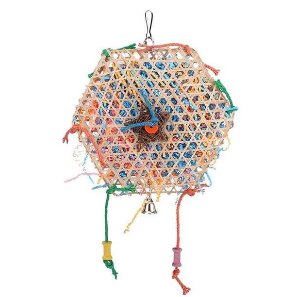 Juguetes para pájaros, juguetes hexagonales para triturar forrajeo de pájaros, juguetes divertidos y seguros para masticar pájaros, accesorios para jaulas de pájaros para periquitos, cacatúa