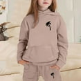 thumbnail image 2 of Utlike Girls Hoodie Outfits Middle And Large Children'S Long Sleeved Solid Color Letter Print Hooded Sweatshirt And Pants Set Girl Cute Clothing Set Size 8 Years-9 Years, 2 of 4