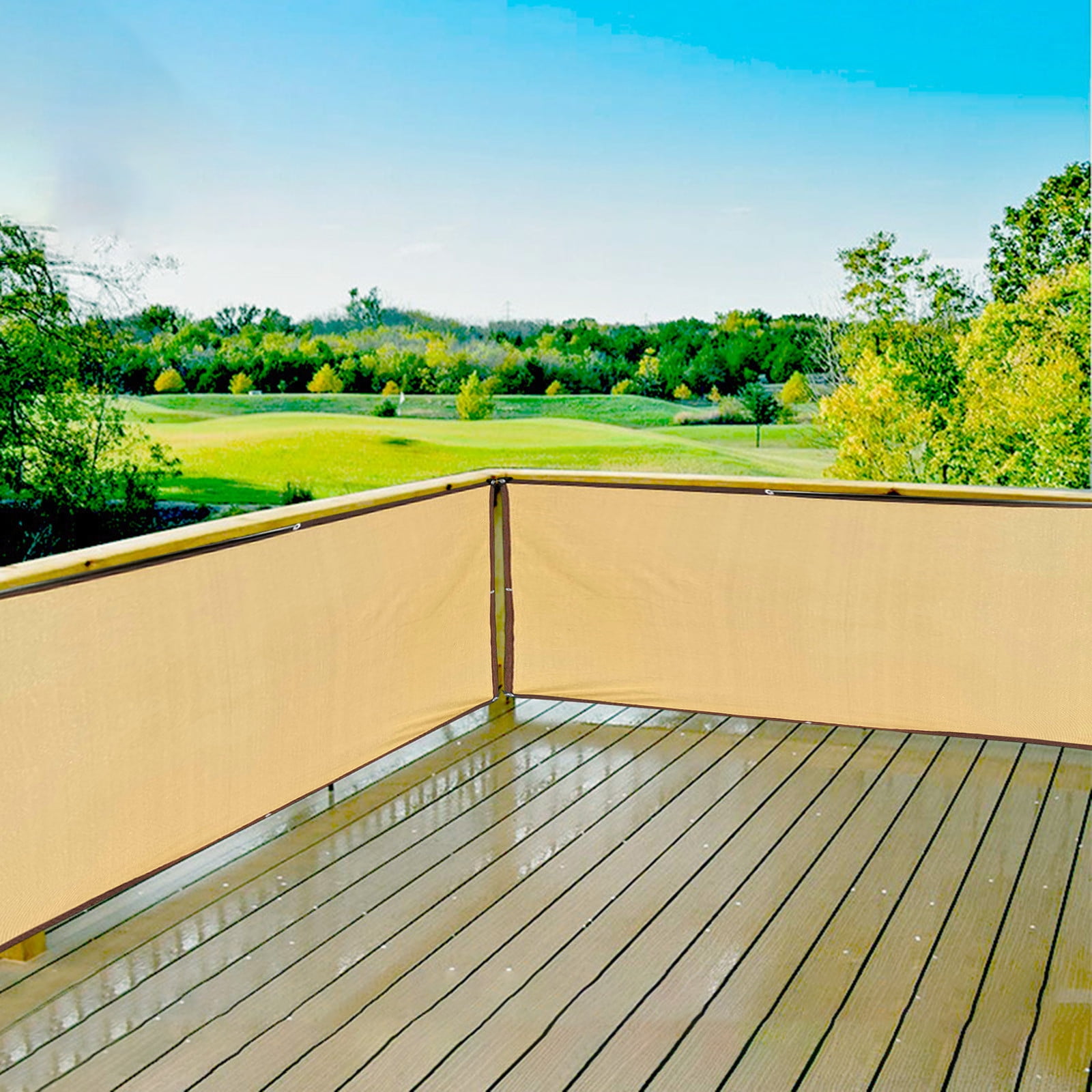 Hvmvliv Shade Cloth Sun Shade,Outdoor Sunshade Swimming Pool Sun Awning - 95% Sunshine Protection - Rectangle Shade Sunshine Block For Outdoor Sunshade for Patio Backyard Garden Beige-39x157in