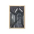 thumbnail image 1 of Outer Space Wall Art with Frame, Dark Futuristic Corridor of Spaceship Adventure Technology Sci Fi Art Prints, Printed Fabric Poster for Bathroom Living Room, 23" x 35", Greenish Grey, by Ambesonne, 1 of 2