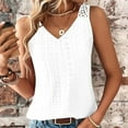 thumbnail image 2 of Diufon Summer Trendy Tank Tops for Women V Neck Sleeveless Hollow-Out Strap Tops Solid Color Tunics, 2 of 7