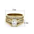 thumbnail image 2 of Women's 2.10 Carat Zirconia Gold Plated Stainless Steel 316 Weddding Ring Set Size 7, 2 of 6