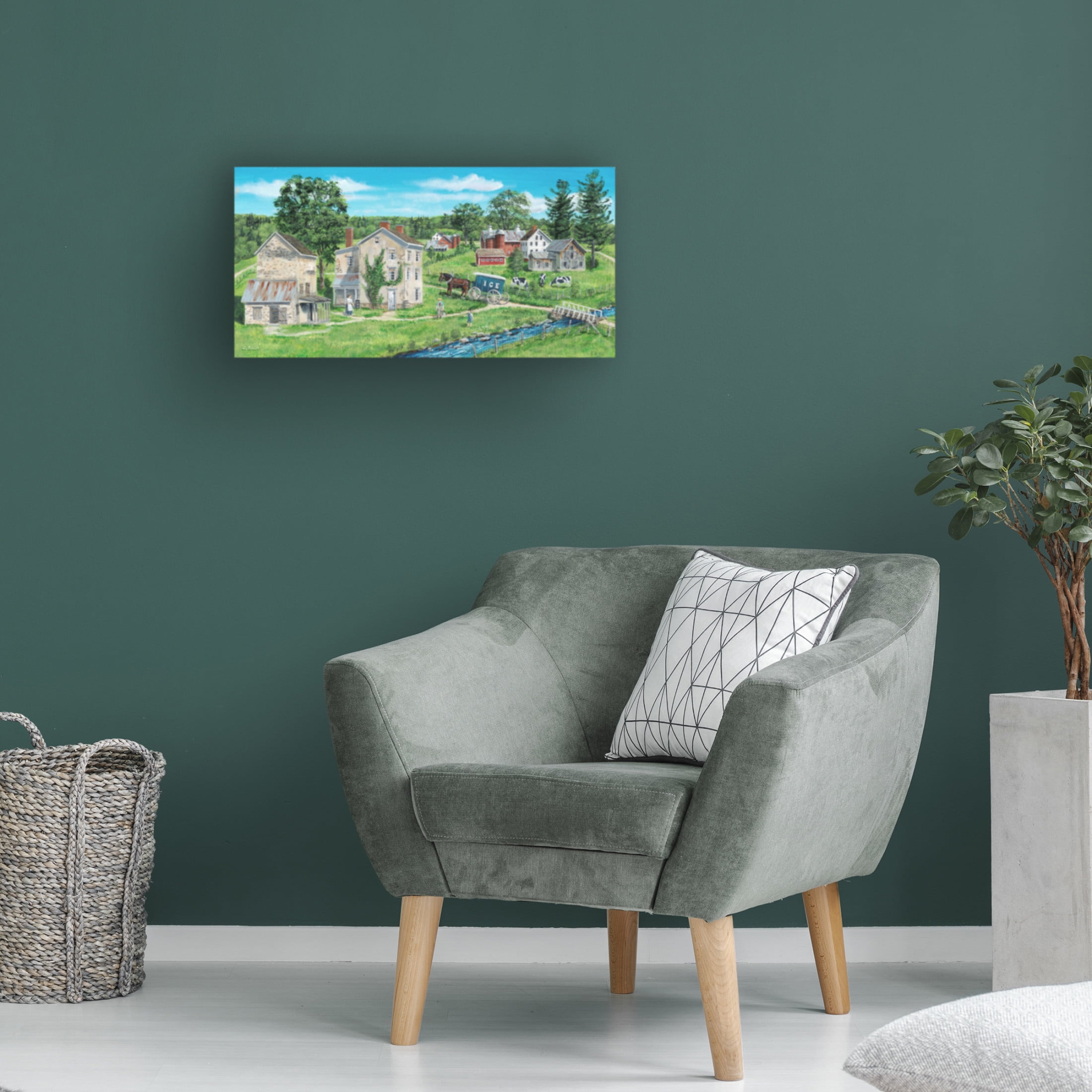 Canvas Wall Art - Bob Fair 'Old Stone Masons House' Wall Art for Living Room, Bedroom, or Office Décor by Trademark Fine Art - 24 x 12 Inches