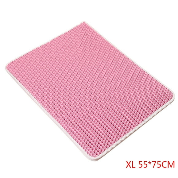 Greeniant Caja de arena para gatos de doble capa, alfombrilla para trampero, alfombrilla plegable para mascotas, goma espuma EVA Perchas para gatos rosado SG