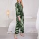 thumbnail image 3 of Fotbe Tropical Palm Leaves1 Conjunto de Pijama de Manga Larga para Mujer con Estampado, Ropa de Dormir de 2 Piezas, Conjunto de Casa Suave y Cómodo con Bolsillos-X-Large, 3 of 7