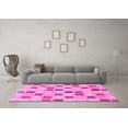 thumbnail image 3 of Ahgly Company Indoor Rectangle Checkered Pink Modern Area Rugs, 3' x 5', 3 of 4