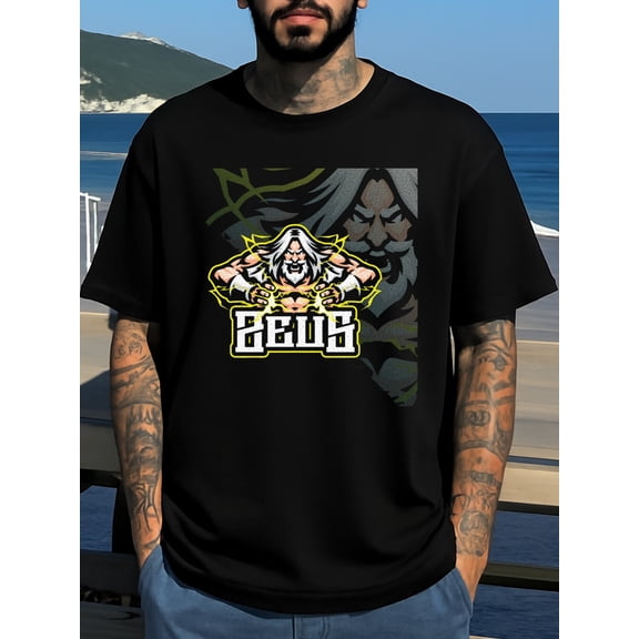 100% cotton Zeus T-Shirt men black Casual Unisex Shirt Cotton tshirts Basic Unisex Shirt Graphic tshirts Casual Unisex Shirt Printed tshirts Casual Unisex Shirt Graphic Tee tshirts