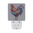 thumbnail image 2 of Roosters Pattern Night Light LED Dusk to Dawn Night Lamp Auto Sensor Plug-in Nightlight for Bedroom Hallway Kitchen Set of 2, 2 of 7