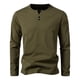 thumbnail image 2 of pstuiky camisa de manga larga para hombre, Camiseta deportiva informal de color liso para hombre, con botones, cuello en V y manga larga Tops de hombre xxl, 2 of 4