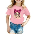 thumbnail image 2 of Summer Shirts for Girls Size 3-4 Years Girls Cute Graphic Print Round Neck Short Sleeve Tee Summer Casual T Shirt, 2 of 4