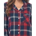 thumbnail image 5 of Ashford & Brooks Women's Flannel Plaid Pajamas Long Sleeve Button Down Pj Set, 5 of 5