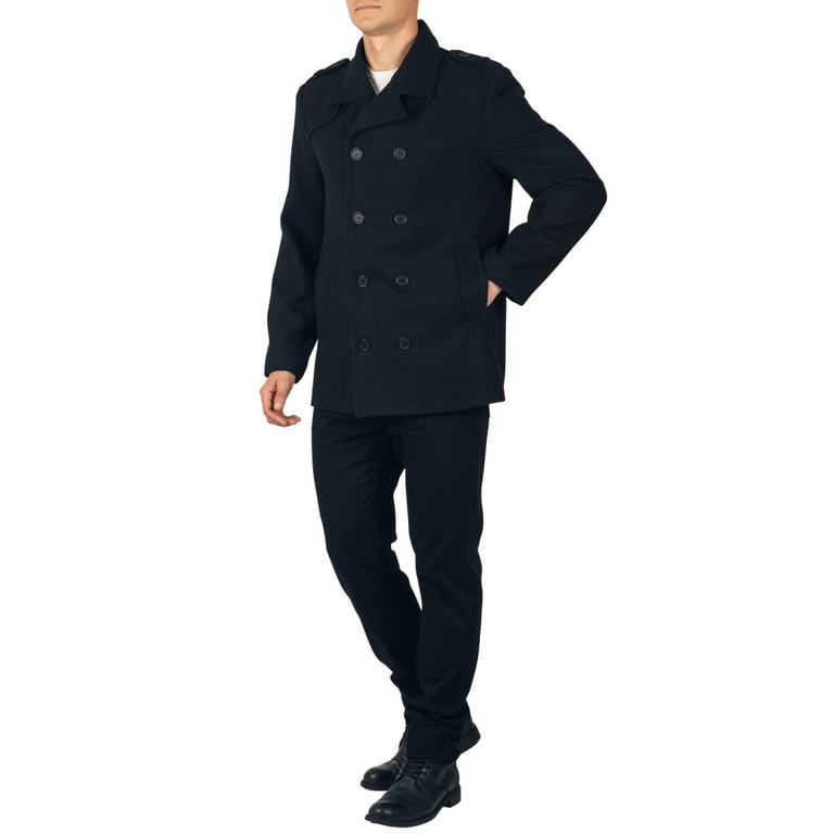 Alpine Swiss Jake Men's Pea Coat, Wool Blend, Double Breasted