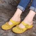 thumbnail image 3 of zuwimk Sandals For Women Dressy Summer,Womens Sandals Flat Jelly Shoes Slip On Hollow Out Loafers Yellow, 3 of 4