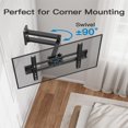 thumbnail image 3 of Full Motion TV Wall Mount for 26-60 Inch Flat Curved TVs, Heavy Duty Single Articulating Arms TV Bracket, 3 of 5