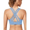 thumbnail image 1 of Sujetador deportivo Yvette High Impact, espalda cruzada, azul, talla S, 1 of 9