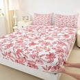 thumbnail image 3 of Manfei Teens Red Flowers 4pcs Bed Sheets,Spring Garden King Sheets,Tree Leaves Super Cozy Sheet Set,Breathable Home Decor, 3 of 7