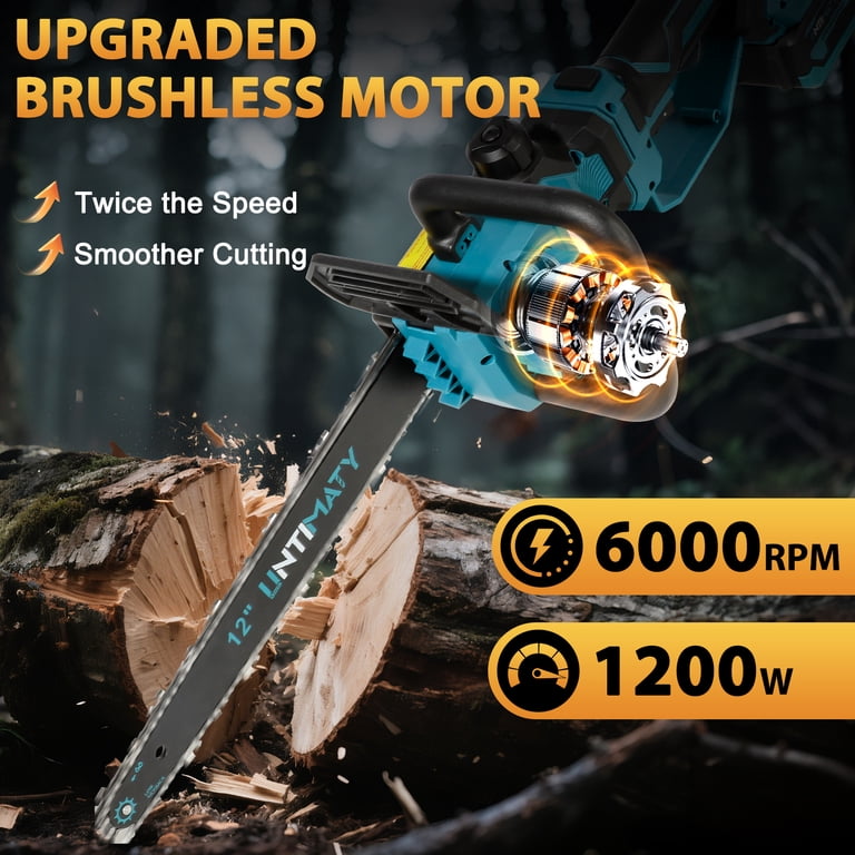 UNTIMATY Battery Chainsaw 12 inch Electric Chainsaw Cordless Chain
