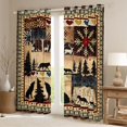 thumbnail image 2 of Erosebridal Winter Wildlife Wolf Quilt Print Blackout Curtains Set of 2 (52x84 Each), Cabin Decor Window Curtains for Men and Women, 2 of 6