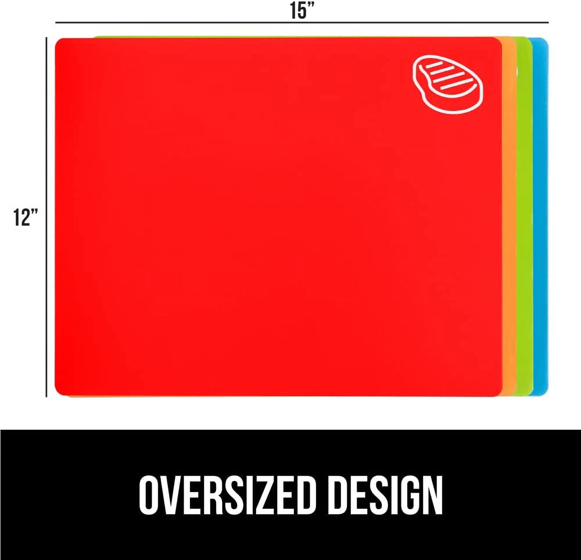 BPA-Free Flexible Cutting Boards Set of 4 | Durable Plastic Mats with Food Icons | Dishwasher Safe | Slip Resistant | For All Food Types