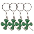 thumbnail image 1 of SHISUYAN 4Pcs Metal Green Clover Keychain Bag Pendant Keyring For Couple Friends Family, 1 of 9